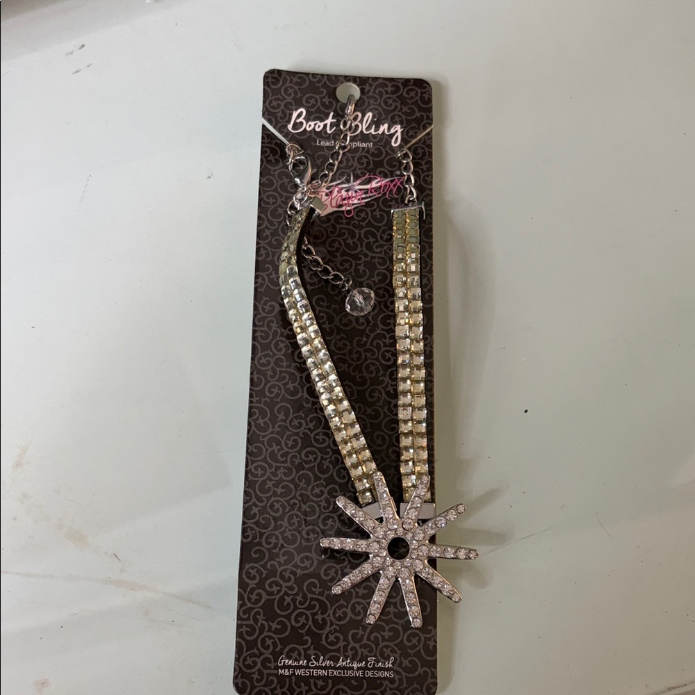 Boot Bling Crystal Sunburst Necklace